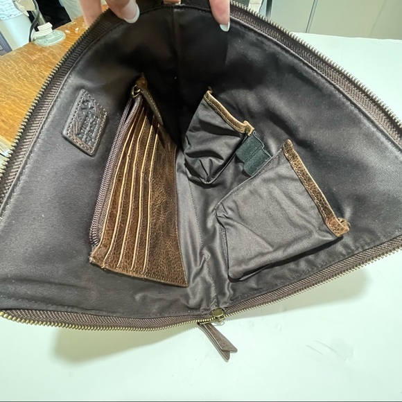 House of Jack Brown Leather and Canvas Wallet bag - Picture 4 of 13